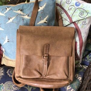 ROOTS Leather Backpack Style Handbag
